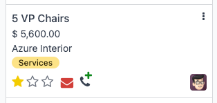 A sales opportunity with the option to add a call to the VoIP widget.