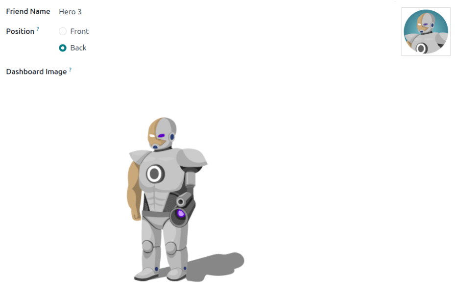 A friend form in edit mode.