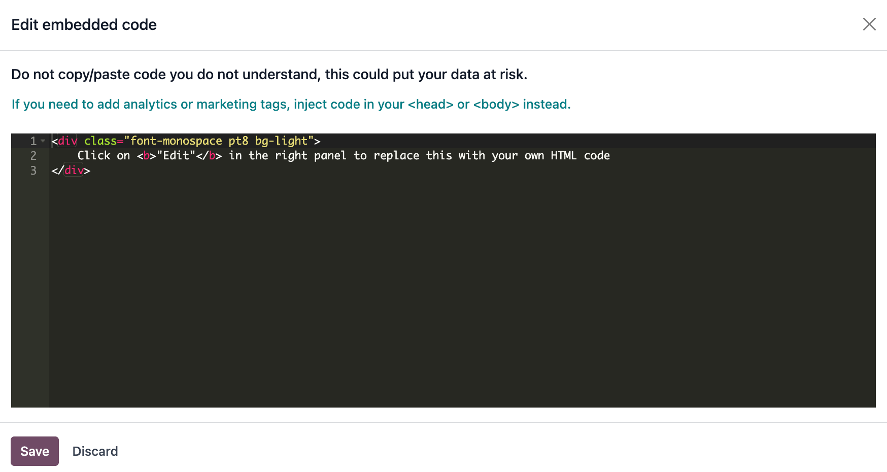 Add the link to the embedded code you want to point to