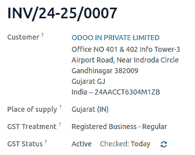 Check GSTIN status of an invoice