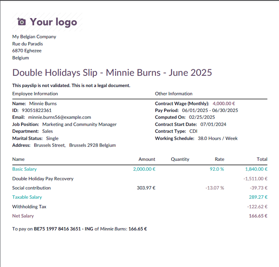 Holiday Pay Recovery Double Amount.