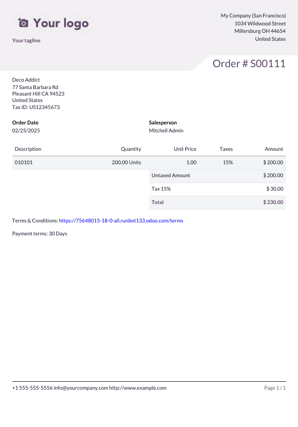 Folder report layout sample