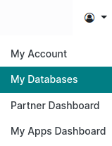 Selecting My Databases under my profile