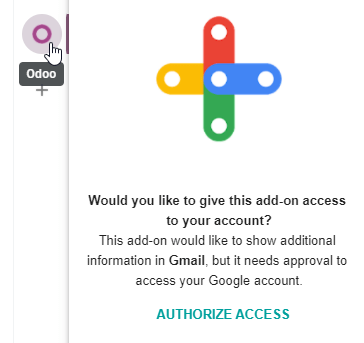 Authorizing access to the Gmail Plugin