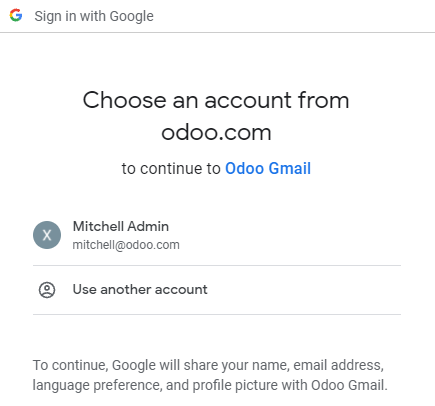 Choosing your Google account
